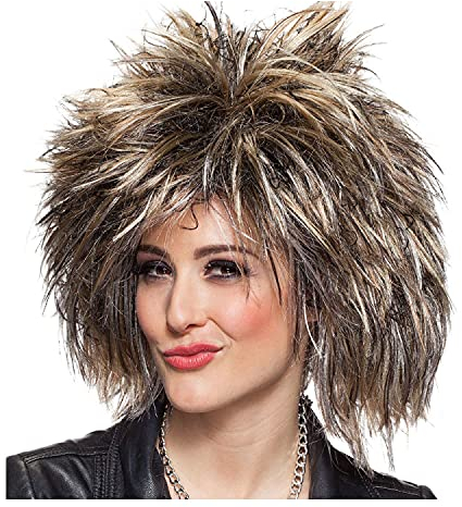 PAPSTAR NEU Perücke Damen Rockstar Queen Tini meliert gesträhnt, blond-braun - mit Haarnetz