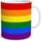 TRIOSK Tasse Regenbogen Flagge Rainbow Liebe LGBT Liebestassen Geschenk für verliebte Paare Valentinstag Männer Frauen Bunt, Keramik 300ml
