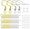 TOAOB 200 Stück Ohrringe Gold und Silber Set Ohrringe Basteln Schmuck Selber Machen Set 925 Silber Versilbert Ohrhaken und Kunststoff Ohrring Stopper für DIY Ohrringe Schmuckherstellung