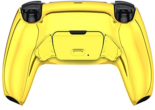 eXtremeRate Rise 2.0 Remap Kit Programmable pour ps5 Manette BDM-010&020, Coque Arrière Redessinée avec 2 Palette pour ps5 Manette, Carte améliorée, Chromé Doré