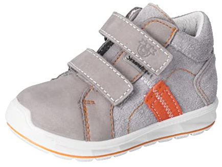 PEPINO Ricosta Jungen Stiefel LAIF,Kinder Boots,WMS:Mittel,lose Einlage,Sympatex,Kinderschuhe,Klettstiefel,Booties,Graphit/orange (460),26 EU