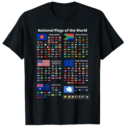 Flaggen der Länder der Welt Internationales Geschenk T-Shirt