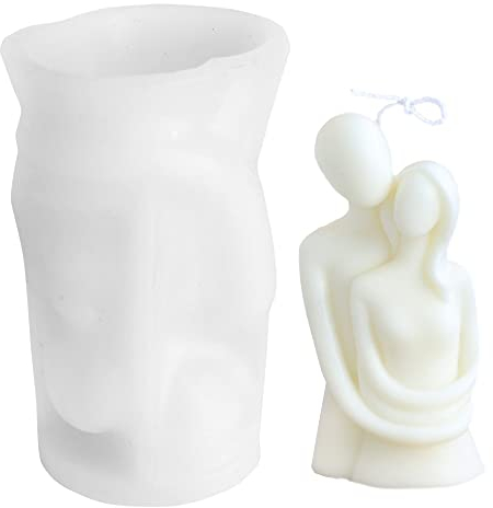 Molde de Silicona para el Cuerpo Humano,Molde de Vela Corporal 3D Molde de Silicona Arte Corporal de Bricolaje para Manualidades de Decoración de Velas de Jabón (White Couples)