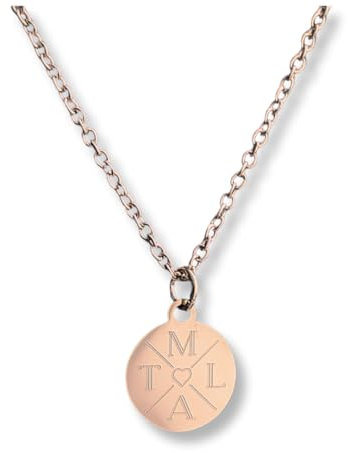 Personalisierte Kette mit Gravur als Geschenk für Frauen | zur Geburt | zur Hochzeit | für die Freundin | für Mama (Rosé)