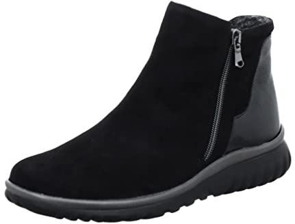 Semler Lena Damen Winterstiefeletten Veloursleder | Stiefeletten, Schwarz, Reißverschluss, Reißverschluss beidseitig, Damen, Schuhe