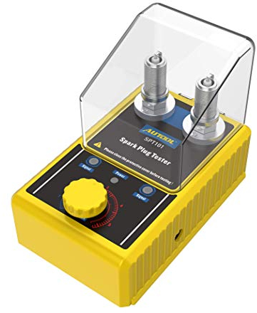 AUTOOL SPT101 Auto Zündkerzen Tester, Kfz Motor Zündkerzenprüfgerät mit Schutzhülle Zündkerze 0 bis 6000rpm mit Doppelloch 12MM Zündkerzenbuchse