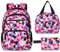 Sarsumir Zaino Scuola Zainetto Bambina Ragazzo per Superiore Media Università, 3 Pezzi School Bag Set Backpack Impermeabile, Grande Capacità Zainetto Ragazza Bambino per Scuola Viaggio, Viola