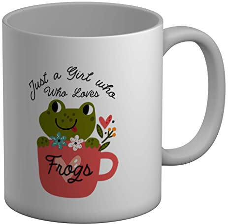 Shopagift Just a Girl who Loves Frogs Mug Toad Tadpole White 11oz Large Gift Cup