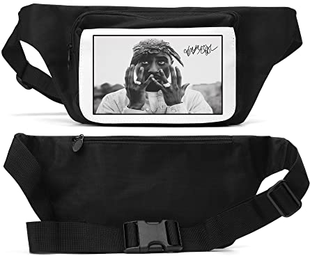 Famous Rap Artist Fingers Rings Power Wealth Music Bandana Unisex Taillentasche Schwarz One Size