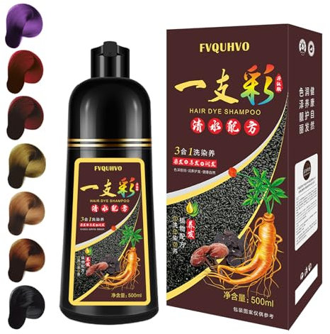 Fedulili Champ Haarfärbemittel, 3-in-1, semi-permanente Haarfarbe, Haarfarbe in 15 Minuten, Kaffeebraun-Set für alle Haartypen, Pflanzenhaarfarbe