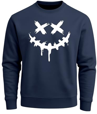 Neverless® Sweatshirt Herren Drip Face Techwear Fashion Streetstyle Smiling Face Smile Trend Rundhals-Pullover Fashion