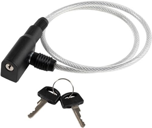 On Bike Candado Con Cable Para Bicicletas De Acero Transparente Revestido De PVC, Diámetro 6 Mm Y Longitud 650 Mm, Con Candado