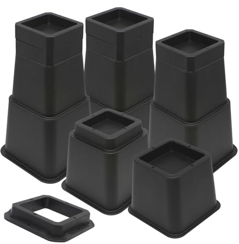 MYMULIKE Verstellbare Bettmöbelerhöhungen – Erhöhung in den Höhen 3,5, 12,7, 17,8, 22,9 oder 25,4 cm, robuste Erhöhungen für Couch, Sofa, Tisch, Stuhl, unterstützt bis zu 2,7 kg, (4er-Set, 20 Stück,
