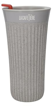 La Cafetière 'The Beanie' Reusable Coffee Cup, Insulated Travel Cup with Comfortable Grip and Leak-Proof, 90% Recycled Coffee Husk, 455ml