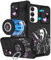 Qerrassa for Samsung S24 Case with Magsafe Ring Holder & Camera Cover - Cute Cartoon S24 Case for Women, HeartSkull