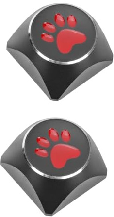 jojofuny 2pcs Key Caps for Computer Keyboard Caps Metal Mechanical Keyboard Key Cat Paw Design Game Players