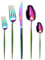 Regenbogen Besteck Set 6 Personen,Targzier 30 teilig Edelstahl Bestecksets Bunte,Multi Farbe Essbesteck Set mit Messer Gabel Löffel for Küche/Hotel/Restaurant,Hochwertige&Spülmaschinenfest
