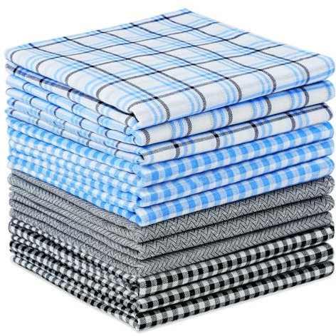 AUYAO Taschentücher Herren, 12 Stück Baumwolle Stofftaschentücher Set, Traditionelle Taschentücher Stoff Herren Handkerchief, Wiederverwendbar Herrentaschentücher, 40cm x 40cm(B)
