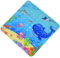OTraki Alfombrilla de Baño Antideslizante, 53x53cm Alfombrilla Ducha Animales Marinos, Antideslizante bañera niños de Dibujos Animados, con Orificios de Desagüe y Ventosas, Lavable a Máquina, Azul