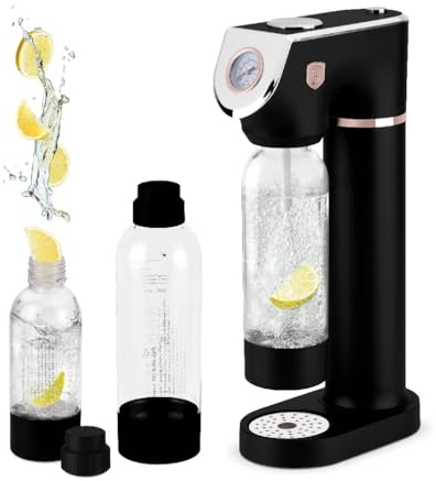 BERLINGER HAUS Sodabar Soda Maker + 2 Bottles Black Rose Collection | Umweltfreundlich und Benutzerfreundlich