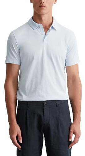 Marc O'Polo Herren Kurzarm-Poloshirt aus Bio-Baumwolle Shaped Fit, Blau (Starlight), L