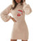 Kleid Damen Silvester Weihnachten - Abendkleid Elegant Party Kleid Mit Taschen Pullover Festivalkleid Weihnacht KostüMset Samtkleid Schneeflocke/Schneemann Druck Warm Halten Chrismas Kleid