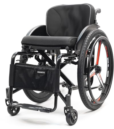 Rollstuhl aus Aluminiumlegierung für Erwachsene, leichter Sport-Klapp-Rollstuhl – kompakt und tragbar