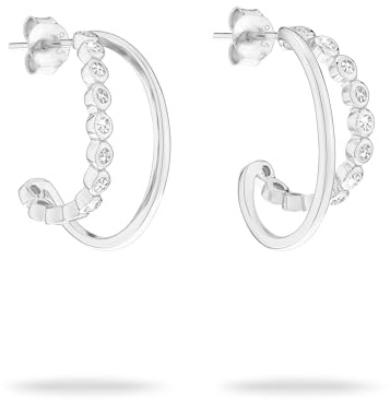Tamaris Hoop Earrings TJ-0609-E-21 925 Silver, 2,1 cm, Sterling Silver, Cubic Zirconia