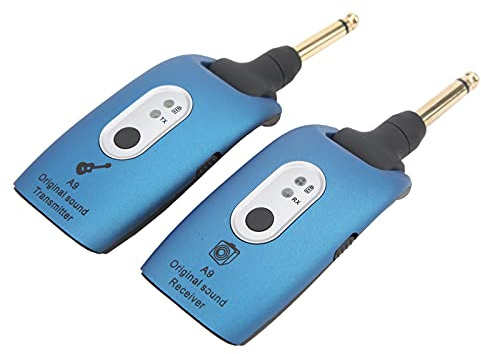 Sistema wireless chitarra 2.4 GHz, trasmettitore e ricevitore con batteria ricaricabile USB, bassa latenza audio