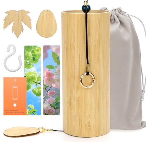 Campane a Vento Campanelli Eolici in Bambù Campanelli a Vento Carillon di Vento per Giardino, Cortile, Decorazione della Casa