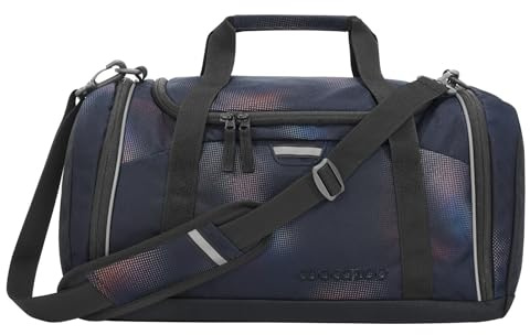 coocazoo Sporttasche „Rainbow Illusion“, schwarz, Hauptfach, Nasswäschefach, Seitentasche, Reflektoren, 20 Liter, ab der 3. Klasse
