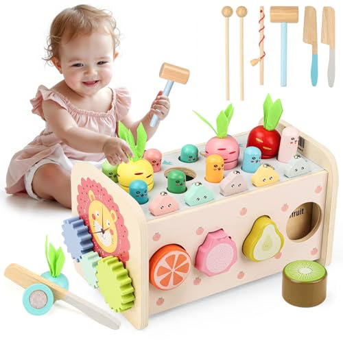 Montessori Spielzeug Kinder Baby, Holzspielzeug Motorikspielzeug Spiele