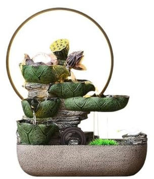 Tischbrunnen, Licht, luxuriös, fließendes Wasser, Ornamente, zirkulierendes Wasser, Glücksbrunnen, Innendekoration, Wohnzimmer, Desktop, Aquascape-Zimmerbrunnen