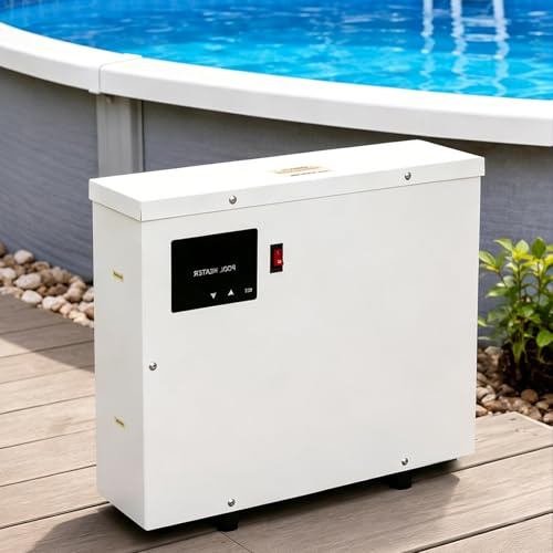 moupeaktain Riscaldatore Piscina Elettrico 220V con Touchscreen, 5.5KW/9KW/11KW Scaldacqua Piscina in Acciaio Inox a Temperatura Costante Automatica per Piscina Fuori Terra, Spa E Idromassaggio 9KW