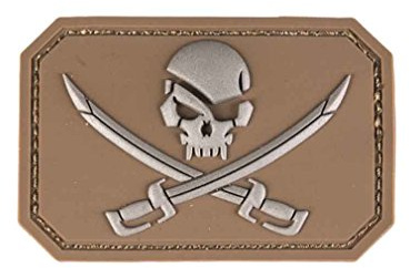 Mil-Tec Patch 3D Skull w. Schwerter PVC m. Klettverschluss