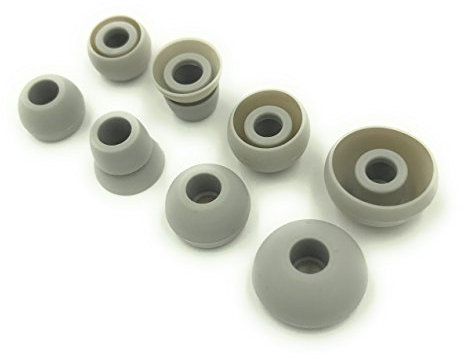 Grey Replacement Earbud Tips for Beats Powerbeats3 Wireless Stereo Headphones - Small, Medium, Large, and Double Flange (Grey)