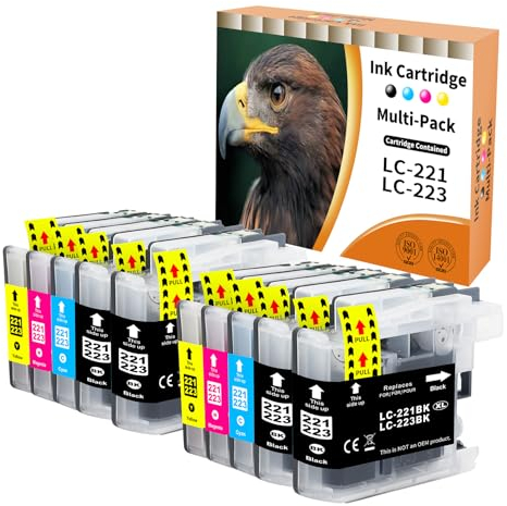 10x Druckerpatronen kompatibel zu Brother LC-221 LC-223 für DCP-J4120 DCP-J562 MFC-J4420 MFC-J4620 MFC-J4625 MFC-J480 MFC-J5320 MFC-J5620 MFC-J5625 MFC-J5720 MFC-J680 MFC-J880 DW