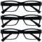 The Reading Glasses Company 3 Pack Mens Black Large Designer Style Readers Spring Hinges RRR11-1 +1.50