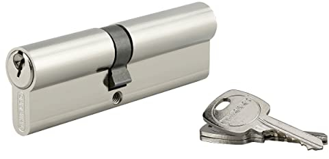 THIRARD Cylindre de Serrure Profilé STD 45x55mm - Système de Sécurité Double Entrée Laiton Finition Nickel - Usage Porte d'Entrée - Fabriqué en France - Livré avec 3 Clés Crantées