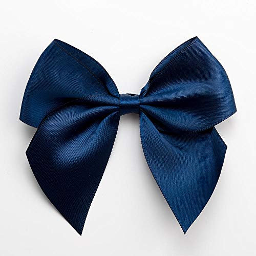 Italian Options Large Satin Ribbon Bows Self-Adhesive Fabric Bow Decorations for Gift Wrapping Hampers Cake Decoration Hair Bows Crafts Crafting Navy 6 Pack 10 cm