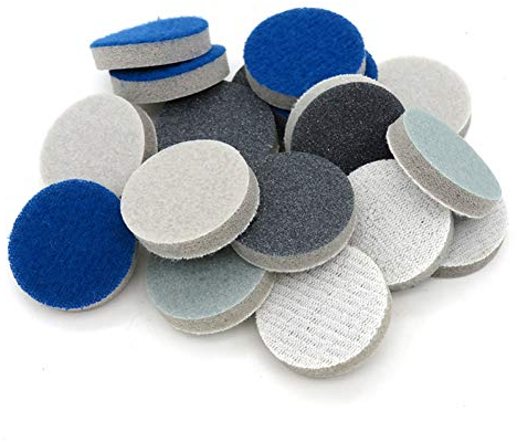 1 Zoll 25 mm runder Schwamm Schleifscheibe Schleifpapier Klettband 300-3000 Körner zum Polieren und Schleifen (Packung mit 60 Stück)
