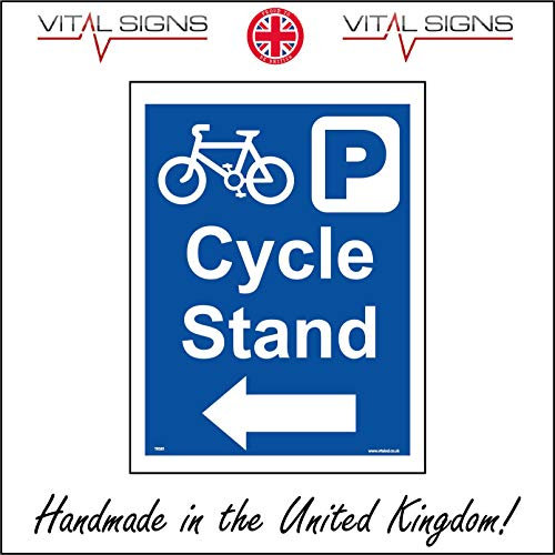 TR381 Cycle Stand Left Arrow Sign Parking Carrier Rack Helmet Bicycle Bike 300mm x 400mm Dibond/Composite Aluminium