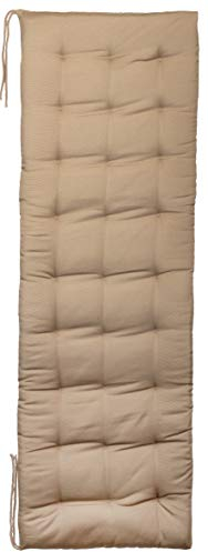 Brandsseller Bankkissen 140x40x4 cm Sitzkissen Polster Bankauflage mit Haltebändern Sitzpolster für Indoor Outdoor gesteppt - Taupe/Beige