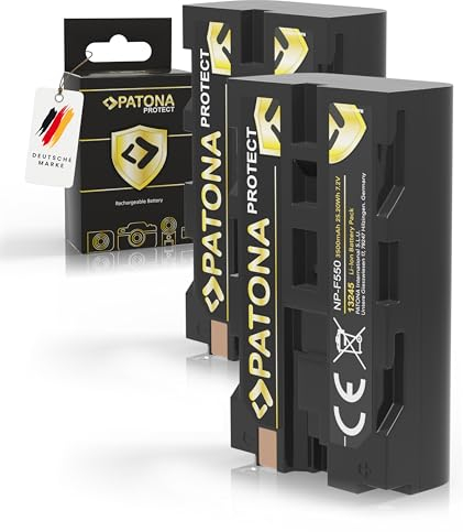 PATONA 2X Protect NP-F550 Batterie 3500mAh Compatible avec caméscope Sony, indicateurs LED, éclairage, Lampe vidéo, moniteurs, caméra, Battery NP-F750 NP-F950 NP-F970 NPF550 NP F550