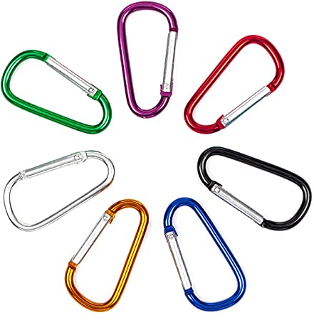 MiniY - 7 Stück Aluminium-Karabiner, Mini Karabiner-Haken,Sicherheitsschnalle/Karabiner/Schlüsselanhänger/, Schnallenzubehör aus Edelstahl,Kleiner Schlüsselanhänger aus Aluminiumlegierung