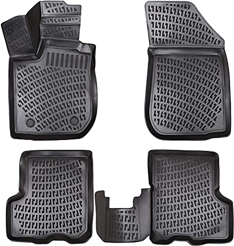 ELMASLINE 3D Gummimatten Set für Ford Focus 3 MK3 2014-2018 | Fußmatten Set mit hohem Rand - Zubehör