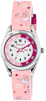 Tikkers Pink Strap Silver Time Teacher Ballet Dancer Watch TK0205