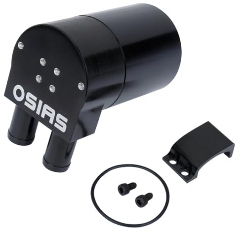 OSIAS Bottiglia di serbatoio in lega di alluminio scolpito, contenitore per la raccolta dell'olio con diaframma per N54 335i 535i, altamente compatibile con Mance Black 19 mm 0,75 pollici