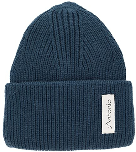 Antonio Winter Strickmütze Beanie mit Umschlag petrol