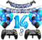 Luftballons Geburtstagsdeko Junge 14 Jahre, Techextra Videospiel Game Party Geburtstag Dekoration Zubehör Set mit Happy Birthday Banner für 14. Jahr Jungen Ballon Geburstag Deko (14 Jahr)